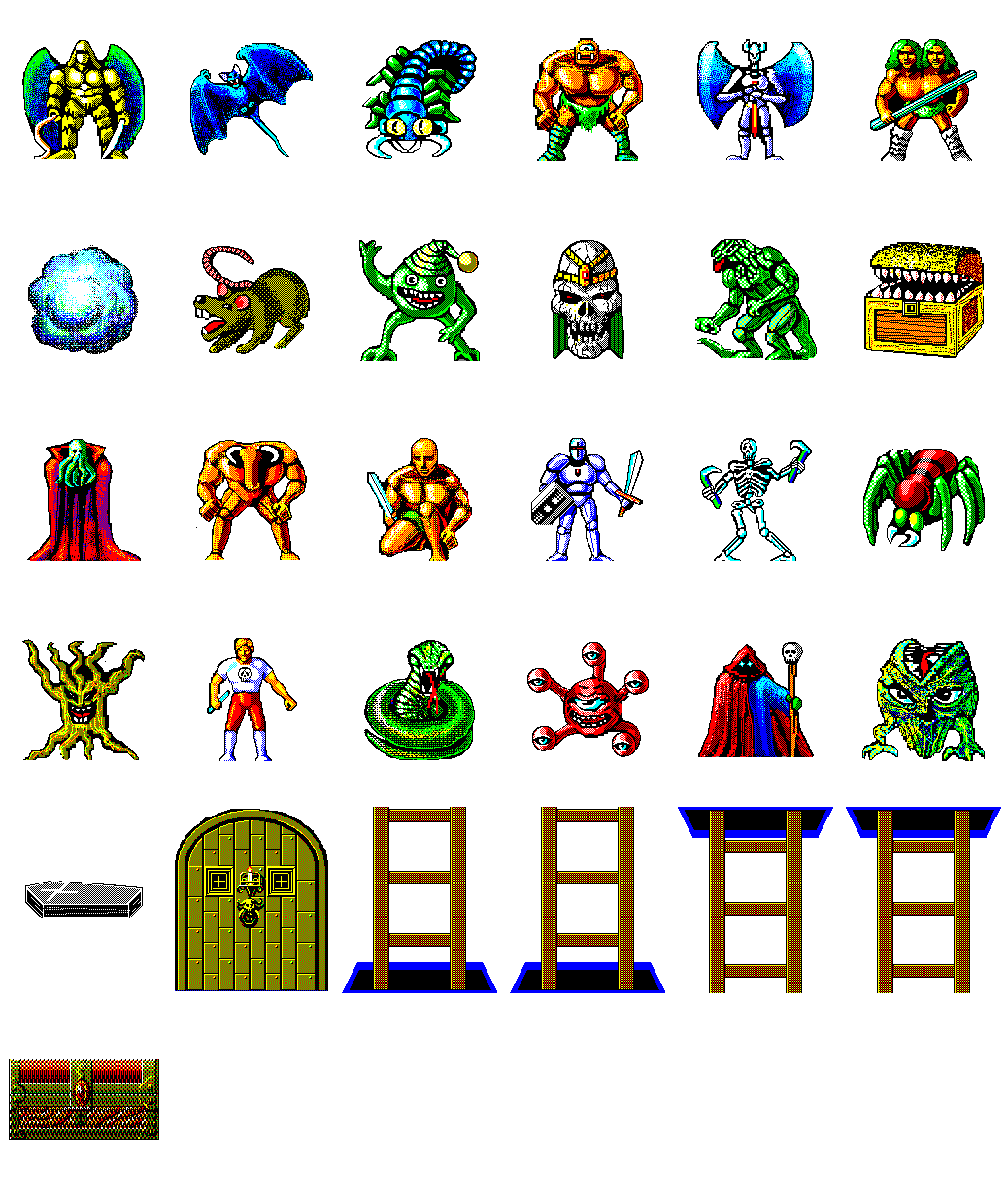 FM Towns - Dungeon sprite sheet