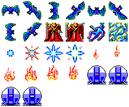 FM Towns - Mondain sprite sheet