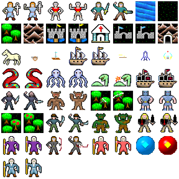 Ultima III Mac Shareware - Overland sprite sheet