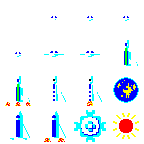 FM Towns - Space sprite sheet